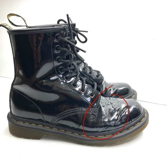 Dr. Martens Patent Leather Black Combat Boots Size 6 Air Wair Bouncing Soles - Picture 6 of 16